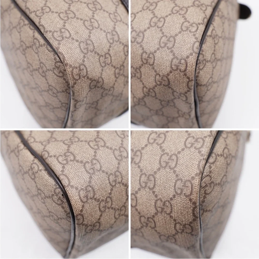 Gucci- Authentic 🍀 GG Joy Monogram Tan and Black Large Boston Bag - Picture 9 of 15